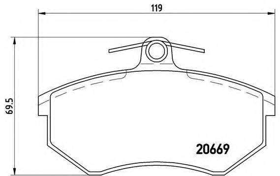 Комплект гальмівних колодок, дискове гальмо BREMBO P 85 092