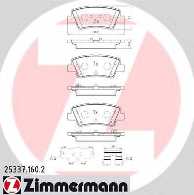 Комплект гальмівних колодок, дискове гальмо ZIMMERMANN 25337.160.2