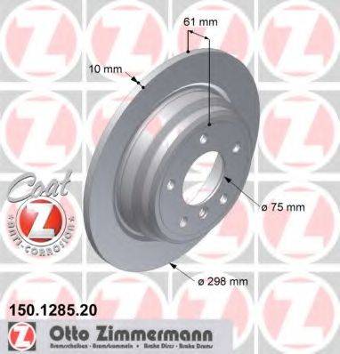 гальмівний диск ZIMMERMANN 150.1285.20