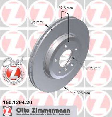 гальмівний диск ZIMMERMANN 150.1294.20