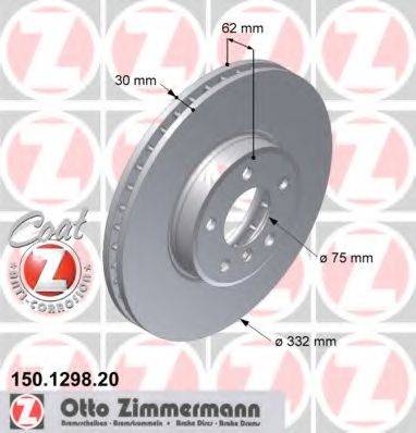 гальмівний диск ZIMMERMANN 150.1298.20