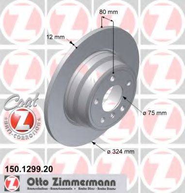 гальмівний диск ZIMMERMANN 150.1299.20