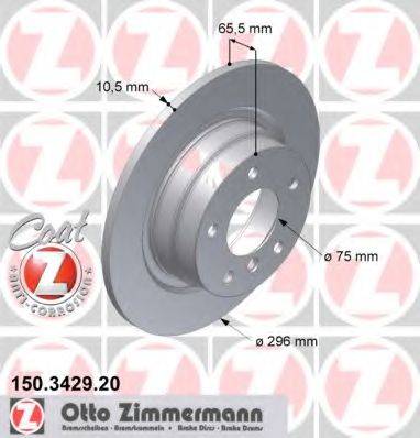 гальмівний диск ZIMMERMANN 150.3429.20