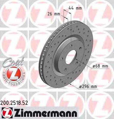 гальмівний диск ZIMMERMANN 200.2518.52