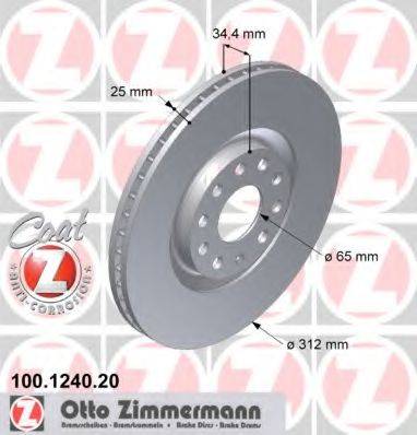 гальмівний диск ZIMMERMANN 100.1240.20