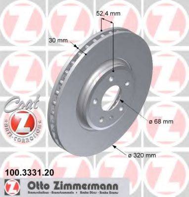 гальмівний диск ZIMMERMANN 100.3331.20