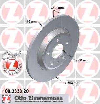 гальмівний диск ZIMMERMANN 100.3333.20