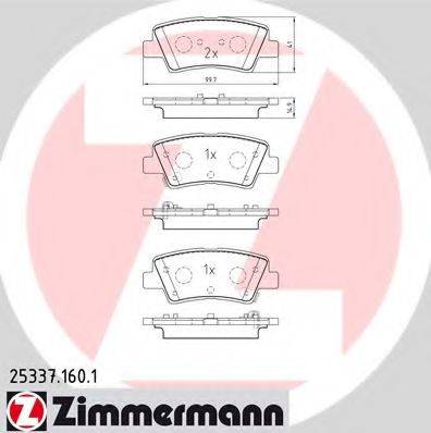 Комплект гальмівних колодок, дискове гальмо ZIMMERMANN 25337.160.1