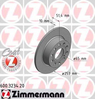 гальмівний диск ZIMMERMANN 600.3234.20