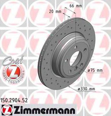 гальмівний диск ZIMMERMANN 150.2904.52