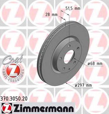 гальмівний диск ZIMMERMANN 370.3050.20