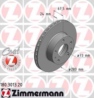 гальмівний диск ZIMMERMANN 180.3013.20