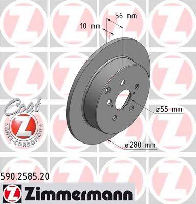 гальмівний диск ZIMMERMANN 590.2585.20