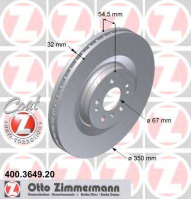 гальмівний диск ZIMMERMANN 400.3649.20