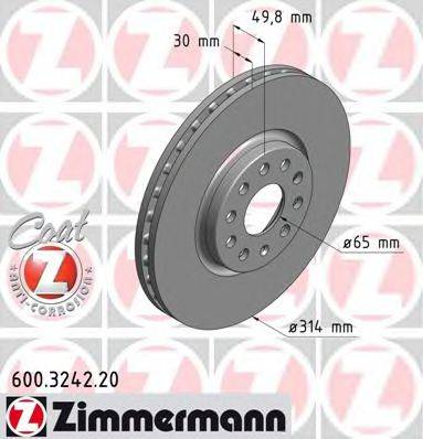 гальмівний диск ZIMMERMANN 600.3242.20