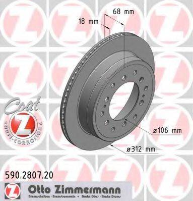 гальмівний диск ZIMMERMANN 590.2807.20