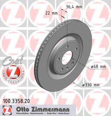 гальмівний диск ZIMMERMANN 100.3358.20