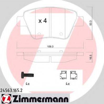 Комплект гальмівних колодок, дискове гальмо ZIMMERMANN 24563.165.2