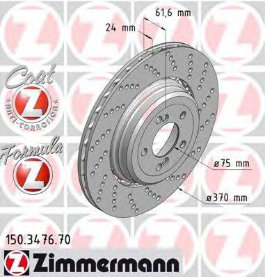 гальмівний диск ZIMMERMANN 150.3476.70