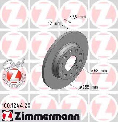 гальмівний диск ZIMMERMANN 100.1244.20