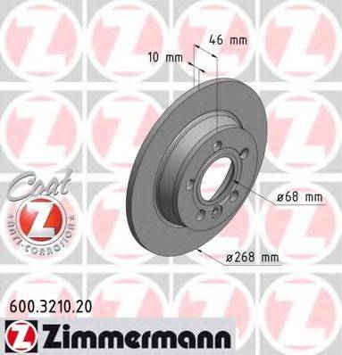 гальмівний диск ZIMMERMANN 600.3210.20