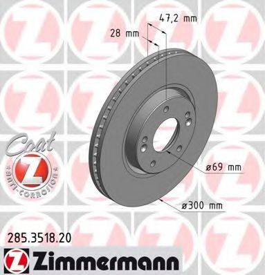 гальмівний диск ZIMMERMANN 285.3518.20