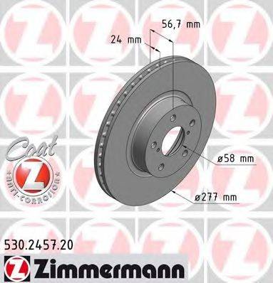 гальмівний диск ZIMMERMANN 530.2457.20