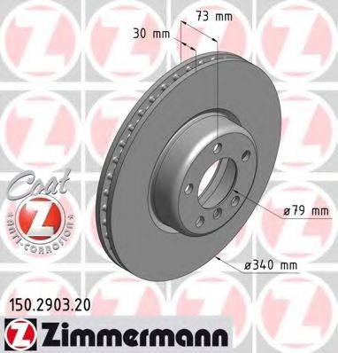 гальмівний диск ZIMMERMANN 150.2903.20