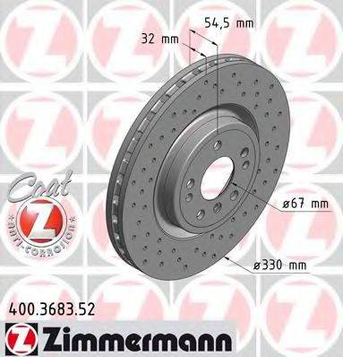 гальмівний диск ZIMMERMANN 400.3683.52