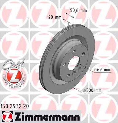 гальмівний диск ZIMMERMANN 150.2932.20