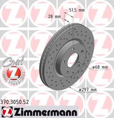 гальмівний диск ZIMMERMANN 370.3050.52